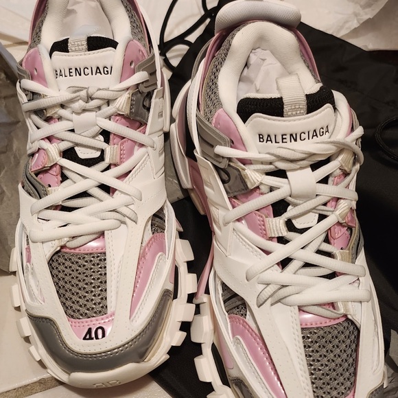 Balenciaga Unisex track  sneakers Wht Pink Gr EU40 New In box - Picture 10 of 15
